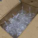 Ribbed Martini Glasses 10 oz Disposable Plastic Vintage Ribbed Coupe Glasses Unbreakable Dessert Parfait Glassware for Wedding Birthday Party Supplies (Clear)