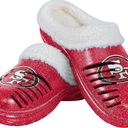 FOCO Women's NFL Team Logo Sherpa Lined Glitter Shoes Slipper Clogs, Large 9/10