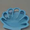 Seashell Holder Seashell Display Box Wooden Small Starfish Shell Display Case with Acrylic Clear Window Shark Tooth Collection Box for Shells Sea Rock Home Decor Present(Blue,Shell)