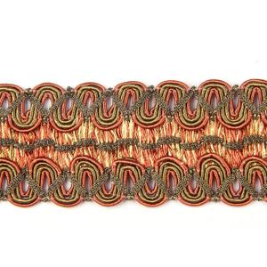BEL AVENIR Braid Trim 2 inch 6.8 Yards Boho Style Woven Fabric Trim Handmade Polyester Sewing Wide DIY Crafts for Home Decorative(Orange)