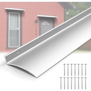 3PCS 51inch Door Rain Drip Guard for Windows Drip Cap Rain Deflector Anodized Aluminum Easy to Install Silver