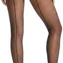 Black Stockings for Women Nylons for Women, 20d Sheer Black Tights, Backseam T-Crotch Pantyhose with Heel and Reinforced Toe (Black)