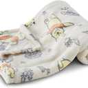 Disney Characters Flannel Fleece Baby Blanket - Soft & Cozy 30x40 Inches, Featuring Mickey Mouse, Minnie Mouse, Winnie The Pooh, and Dumbo