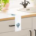 Light Blue Hydrangea Floral Kitchen Towels, Blue Hydrangea Decor, Summer Hydrangea Bow Flower Dish Hand Tea Towels, Preppy Bouquet Decorative Towel for Bathroom Kitchen Decor, 16x24 Inch