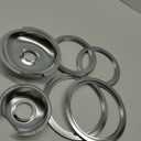 Burner Drip Pans 2 Large 8'' WB32X10013 & 2 Small 6'' WB32X10012 Chrome Drip Pan Set Fits for GE Hotpoint Electric Stove Top - Include 2 Pcs 6'' Drip Pan/Ring and 2 Pcs 8'' Drip Pan/Ring by AMI PARTS