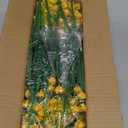 TURNMEON 20 Bundles Artificial Flowers for Outdoors, Summer Spring Grass Camellia Fake Flowers Plastic Plants,UV Resistant No Fade Faux Greenery for Gardens Porch Yards Cemetery Decor 500 Head(Yellow)
