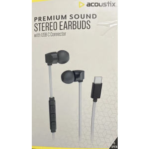 Acoustix Premium Sound Stereo Earbuds With Lightning USB C Connector