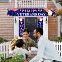 Veterans Day Decorations Set Blue Veterans Day Fence Banner Porch Banner Kit Patriotic Door Banner Decorations Thank You Veterans Happy Veterans Day Party Banner Decor Supplies
