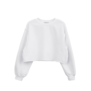 Amazhiyu Women Cropped Sweatshirt Long Sleeves Pullover Fleece Crop Tops, M