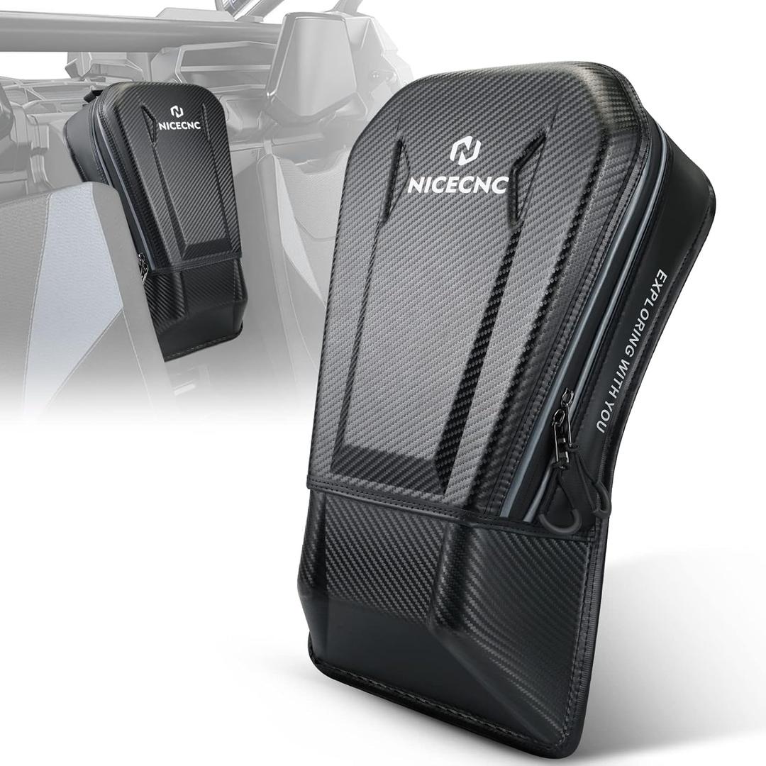 NICECNC Upgraded X3 Storage Bag, Center Bag Dual Fabric As Backpack Waterproof Zipper, X3 Shoulder Console Bag Between Seats Compatible with Can Am Maverick X3 MAX RS XRS XDS Turbo R 2017-2023, Gray