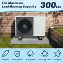 Mini Split Condenser Pad for Ductless Air Conditioner Heat Pump Systems, 38" x 18" x 3" Anti-Slip Plastic Equipment Base for Outdoor HVAC Unit, Gray