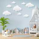 8 Pcs Classroom 3D Cloud Decoration Hanging for Ceiling Party Decoration Artificial Cloud Ornament Hanging Ceiling Wall Decor for Birthday Wedding Baby Shower Nursery Children Room (Delicate,White)
