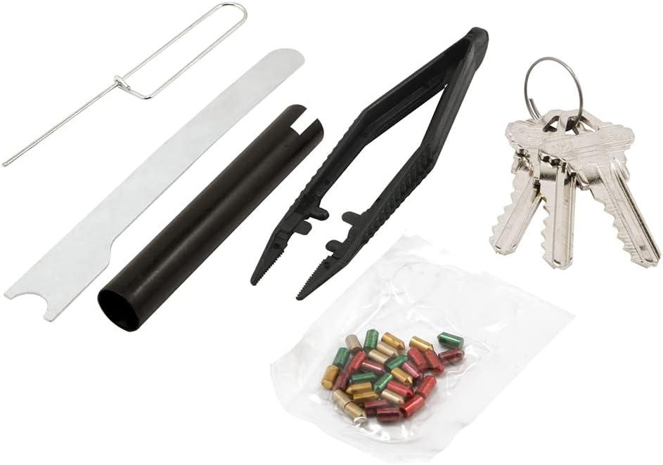 Prime-Line E 2402 Re-Keying Kit  Re-Key a Lock Kit with Pre-Cut Keys for Rekeying all your Locks to One Key, For Schlage Brand Locks, Type C 5-Pin Style Locks (1 Kit)