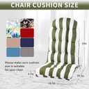 Adirondack Chair Cushions Set of 2, High Back Patio Chair Cushions 48 x 19.7 x 4.7 Inch, Indoor/Outdoor Thickened Rocking Chair Cushion, Fade-Resistant & Waterproof (Green White)