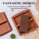 2 x 1 Inch Chocolate Bar Mold Deep Dubai Stuffed Chocolate Molds Silicone Large Break Apart Candy Molds (2 Pcs) (Mix)