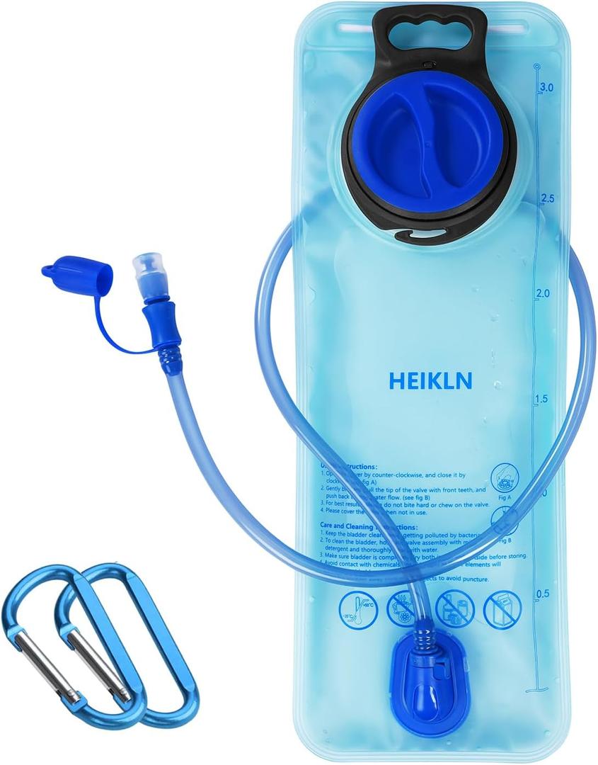 HEIKLN Hydration Bladder 3 Liter, Water Bladder for Hiking Backpack, Leak Proof Water Bladder Bag, BPA Free Military Water Storage Bladder, Hydration Pack for Bicycling Hiking Camping Hunting Running