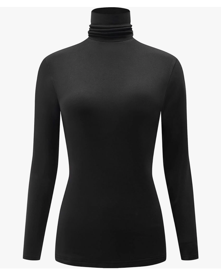 Kindcall Casual Turtleneck Tops Lightweight Long Sleeve Soft Thermal Shirts for Women