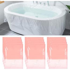 Tbestmax 12 Pack Disposable Bathtub Cover Liners, Large Bath Tub Liner for Salon, Household and Hotel (102 x47 inch)