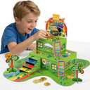 LEKSON St. Patricks Day Leprechaun Trap Craft Kit for Kids, Rainbow Treasure DIY Decoration Scene with Path, Signs & Accessories, Classroom & Holiday Activity Set (Green01)