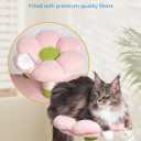 Aechonow Flower Cat Tree for Indoor Cats, 2-Door Large Cat Condo Cave Bed for Big Adult Cats, 41.2'' Cute Cat Tower with Scratching Posts, Cozy Floral Perch and Hammock for Kittens, Green Pink