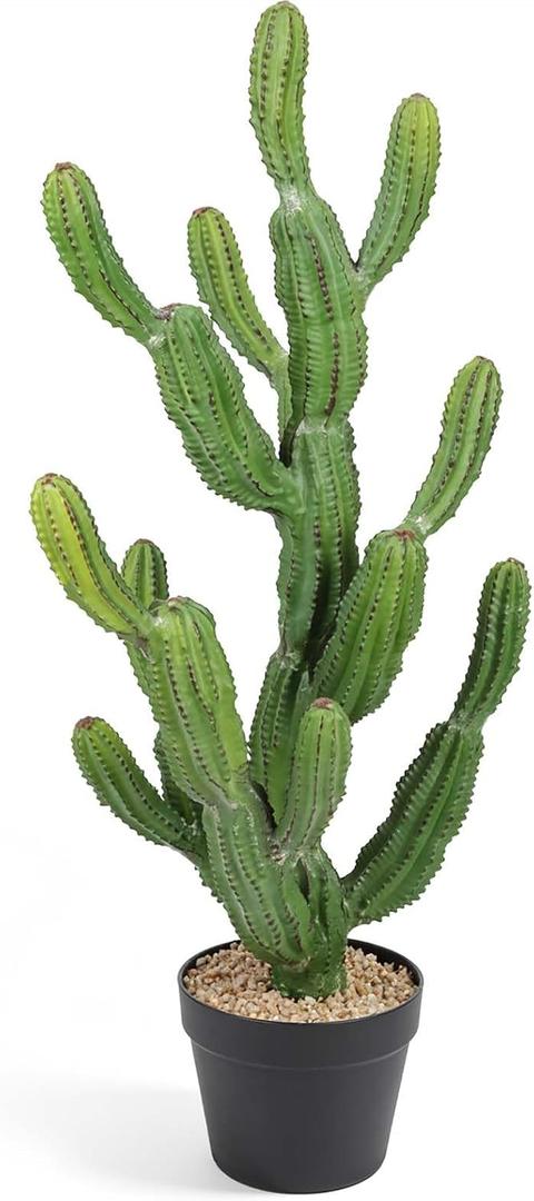 Artificial Cactus 32 INCH Tall Fake Cactus Plants Faux Cacti Saguaro with Planter for Indoor Outdoor Home Office Shop Garden Decoration