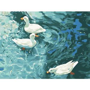 2 x ZRIZQ Paint by Number for Adults Beginners,12" Wx16 L Canvas for Painting Kits for Adults in Colorful Box,Paint by Numbers for Home Wall Art Decor-Summer Duck