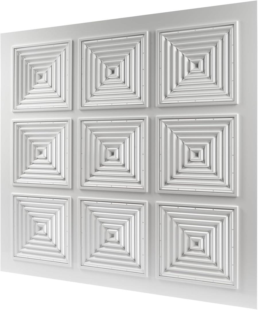 Vent Systems 24" x 24" Inch White Square Ceiling Diffuser Plate  Highly Durable Plastic 9-Piece Louvered Grid Vent Cover - Air Deflector for Supply and Exhaust - Fits Drop Ceilings in Office, Home
