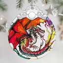 Stained Glass Ornament, Christmas Ornament, Hanging Ornaments for Home Decor & Christmas Tree Ornaments  Exquisite Holiday Decor, Xmas Gifts & Holiday Present - Fantasy Dragon