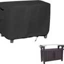 Patio Prep Table Cover for 52 Inch Keter Unity XL Portable Table, Waterproof Weather-Resistant BBQ Grill Prep Table Cover 54L x 22W x 35H, Black
