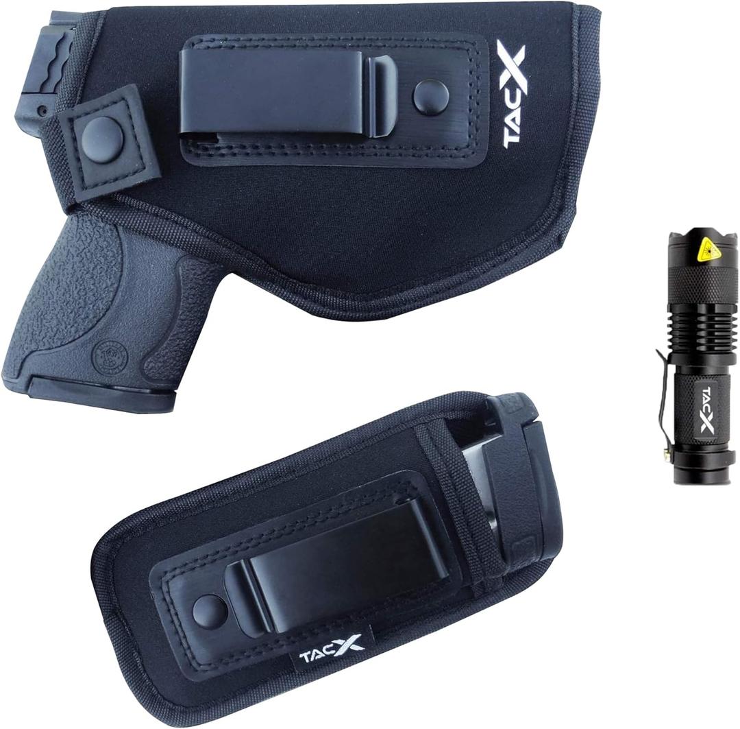 Universal IWB Holster | Concealed Carry | Inside The Waistband Bundle | Flexible, Breathable, Neoprene | S&W M&P Shield 9/40 1911 XDS Taurus Glock