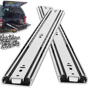 Heavy Duty Drawer Slides Full Extension Side Mount 14 16 18 20 22 24 26 28 30 32 34 36 40 Inch 150 Lbs Metal Dresser Cabine Rails Tracks Glides Runner 1 Pair (Without Lock, 12 Inch)