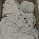 SE SOFTEXLY Waffle Duvet Cover King, 100% Cotton Waffle Weave Bedding Duvet Cover Set, Soft and Breathable Comforter Cover for All Season, 3 Pieces Including Pillow ShamsKhaki, 104x90