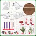 44 Pcs Advent Wreath Candle Holder Kit 4 Flameless Advent Candles Wooden Adventus Candleholder Stand Artificial Norfolk Cedar Berry Picks for Adventus Gifts Christmas Wreath Tabletop Decor