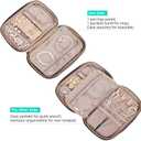 NISHEL Travel Jewelry Case, Holiday Organizer for Necklaces, Earrings, Rings, Bracelets, Watch, Pink