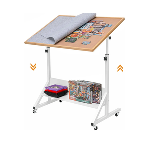 Tektalk Jigsaw Puzzle Table with Angle & Height Adjustment，Puzzle Board with Cover，Puzzle Easel Tilting Table with Legs, Enclosed with 4 Roller Wheels, for Up to 1500 Pieces