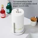 Brushed Nickel Paper Towel Holder,Stainless Steel Paper Towel Holder for Kitchen Roll Organize, Standard or Jumbo-Sized Roll Paper, Countertop Roll Dispenser with Marble Base