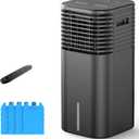 FLOWBREEZE 24" Windowless Portable Air Conditioner, 15H Timer&120Oscillation, 3-IN-1Portable AC Unit with Remote, 2Gal Tank, 3 Modes & Speeds, Ultra-Quiet Ventless Swamp Cooler for HomeOffice, Coffee