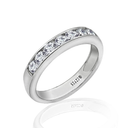 Amazon Essentials Sterling Silver Platinum-Plated Infinite Elements Zirconia Round Channel Band Ring, (previously Amazon Collection), size 5