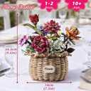 Insgen Ever-Blooming Wooden Bouquet Building Set, 3D Wooden Flower Kit | DIY Botanical Collection Model Set, Home Office Shelf Decor, Detailed Simulation Craft for Adults & Women