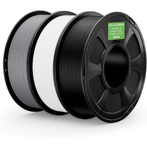 PLA+ 2.0 Filament 1.75mm, Stronger Toughness 3D Printer Filament, Black White Grey 3KG, Upgrade PLA Plus 3D Printer Filament, High Speed PLA+ Filament for Most FDM 3D Drucker