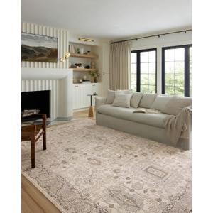 Loloi Teagan Collection TEA-03 Ivory/Sand 2'-8" x 10'-6" Runner Rug, Large, Soft Neutral Rug, High-Traffic for Living Room, Bedroom, Home Office, Dining Area