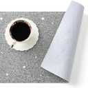 Silver Placemat for Dining Table, Heat Resistant Waterproof Washable Sparkle Glitter Rhinestones Decoration Table Mat, Easy to Clean Anti-Slip Rectangle Placemat 12 x 18 inch