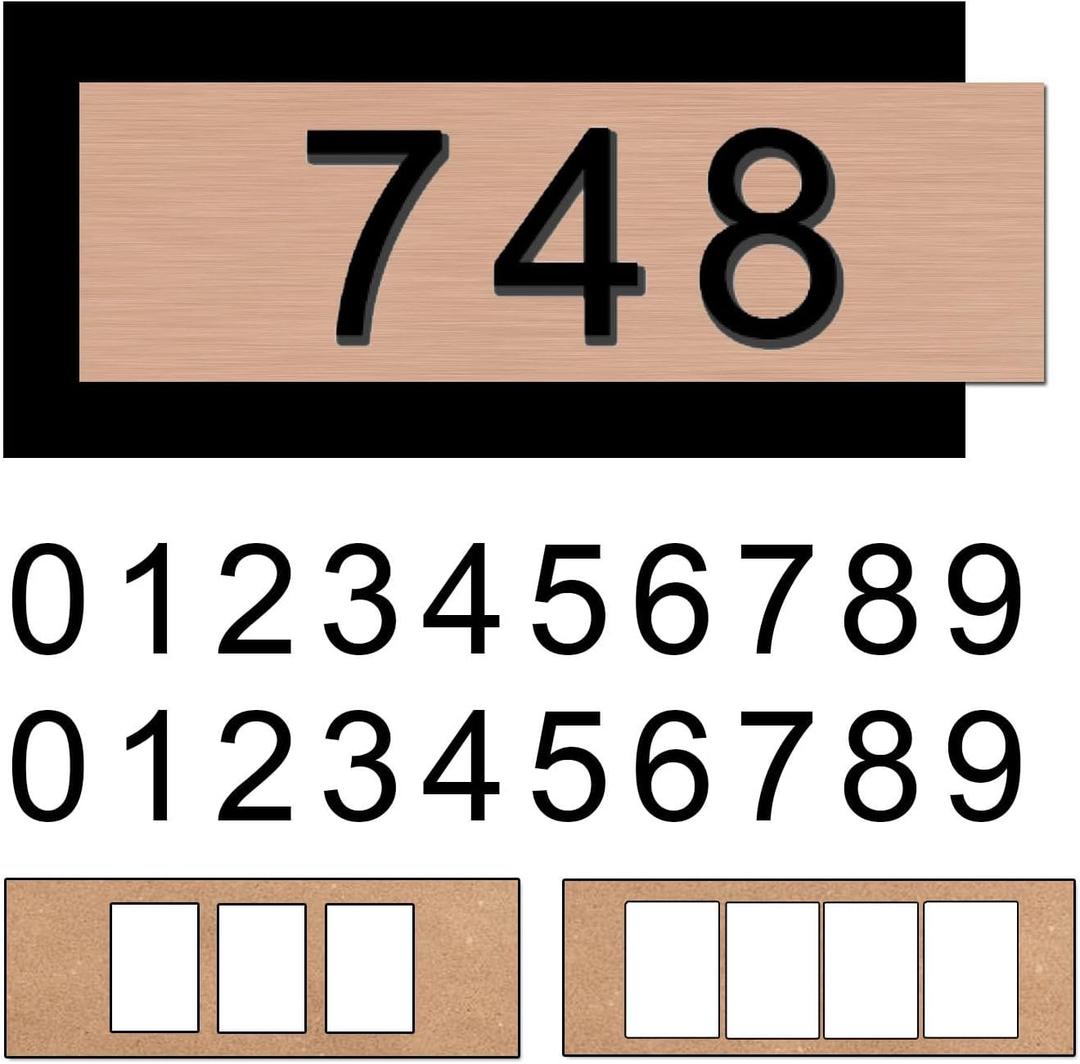 Address Sign for OutsideTwo Sets of Numbers (0-9),House Number PlaqueNumber for Address Plate,Street Number Signs for House/Mailbox/Apartment/Office/ Hotel/Classroom Housewarming Gift for New Home (ROSE GOLD)
