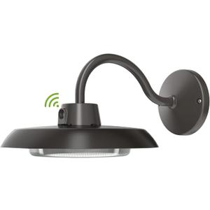 35W LED Gooseneck Barn Light 8 Inch Outdoor Farmhouse Wall Light with Dusk to Dawn Photocell Pole/Wall Mounted Area Light for Barn Garage Yard Warehouse 120VAC 4000K 3100LM UL Listed IP65 Dark Bronze