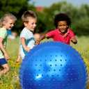 Large Sensory Massage Ball for Kids,2-Pack 33.5" 85CM Bouncy Exercise Balls, Big Inflatable Toys with Tactile Spikes, Outdoor Giant Yoga Balls, Large Beach Ball (2 Black)