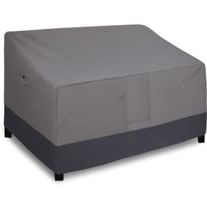 Easy-Going Heavy Duty 2 Seater Outdoor Loveseat Cover, Waterproof Windproof Patio Furniture Sofa Cover with Air Vent (58Wx32.5Dx31H inch, Gray/Dark Gray)