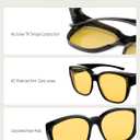 Night Vision Driving Glasses Fit Over Eyeglasses for Men Women, Anti Glare Polarized Night time Glasses Yellow Lens (A02 Matte Black Frame/Night Vision Lens)