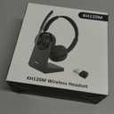 (2025 Upgraded) Wireless Headset with Mic for Work, Bluetooth Headset with Noise Canceling Microphone with Dongle, Charging Base & Mic Mute, Wireless Headphones for Work from Home/PC/Computer (Black)