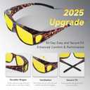 Night Driving Glasses Night Vision Glasses Fit Over Glasses Polarized Anti-Glare UV400 Gift for Men Women (Night Vision (Yellow Lens / Red Tortoise Frame))