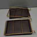 FSyueyun 2-Tier Bathroom Countertop Organizer,Bathroom Organizers and Storage with Tool-Less Installation, Premium Plastics for Makeup, Perfume, Skincare on Dresser Vanity Tray (Gold & Brown)